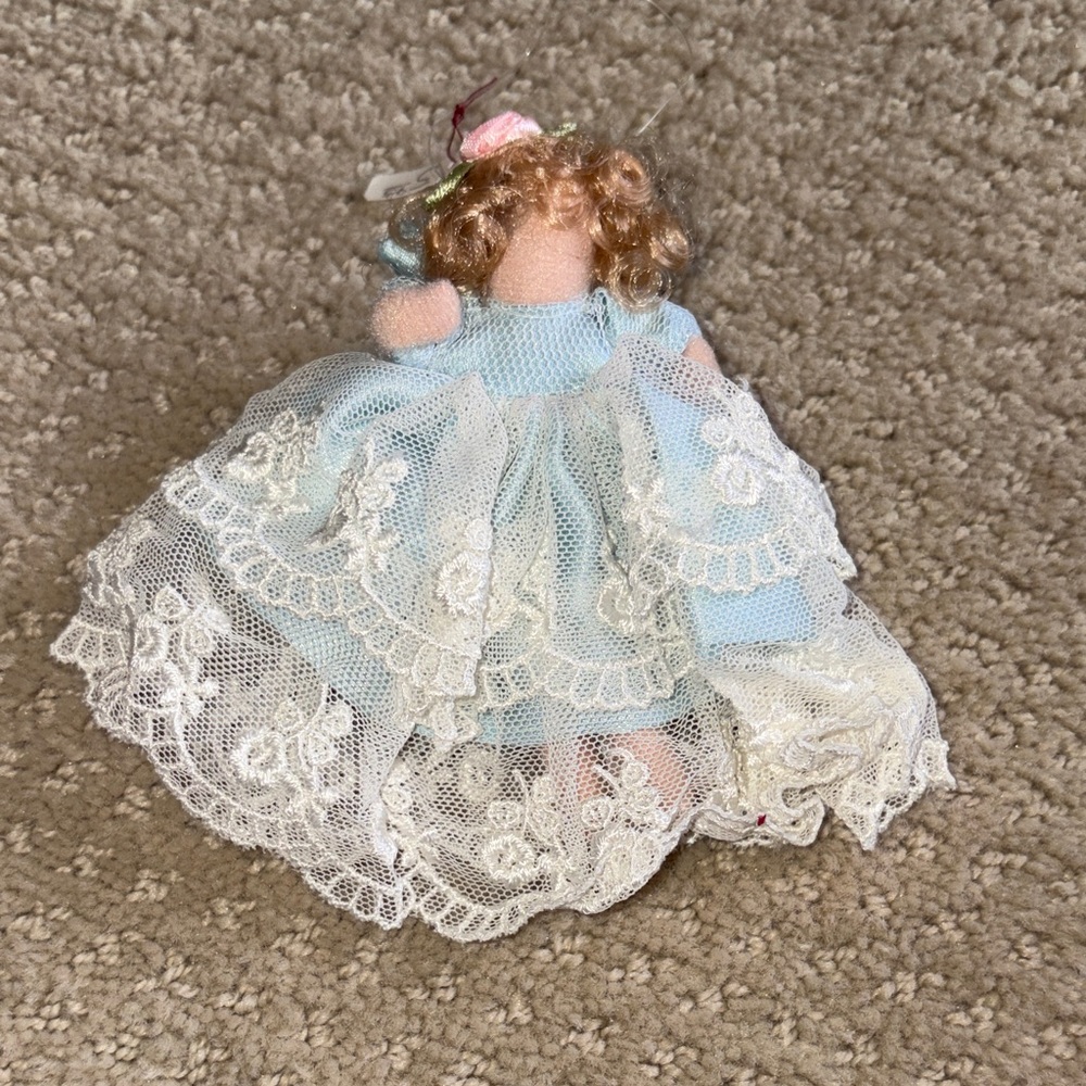 Tooth Fairy Doll in Blue with Lace with Tooth Backpack Pocket